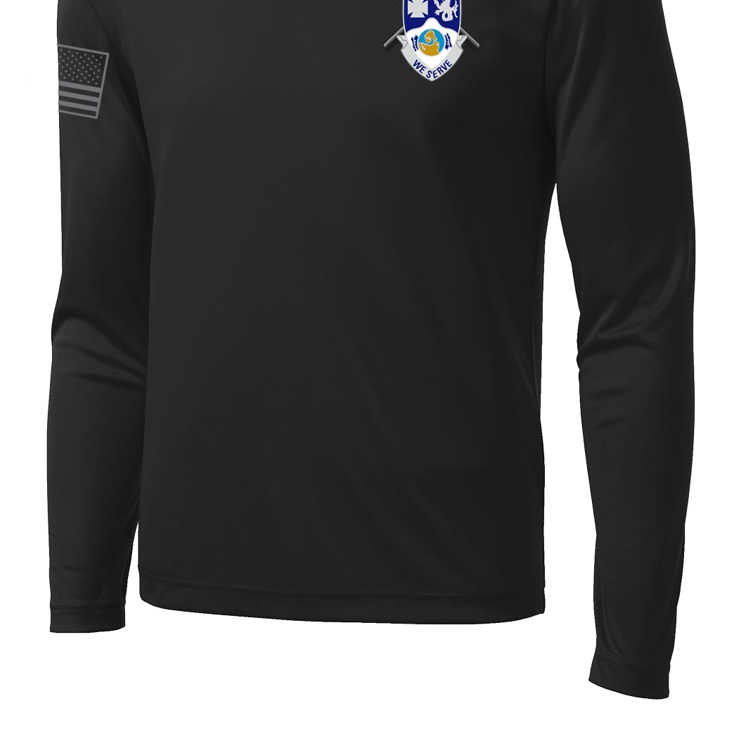 4-23 Infantry Crest Long Sleeve Competitor Tee with Right Sleeve Flag