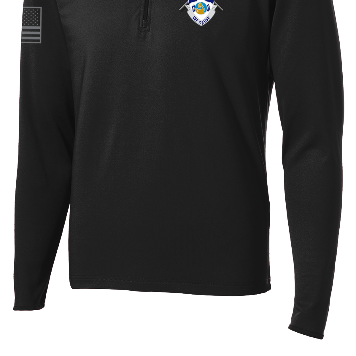 4-23 Infantry 1/2 Zip Raglan Performance Pullover with Right Sleeve & Back Print