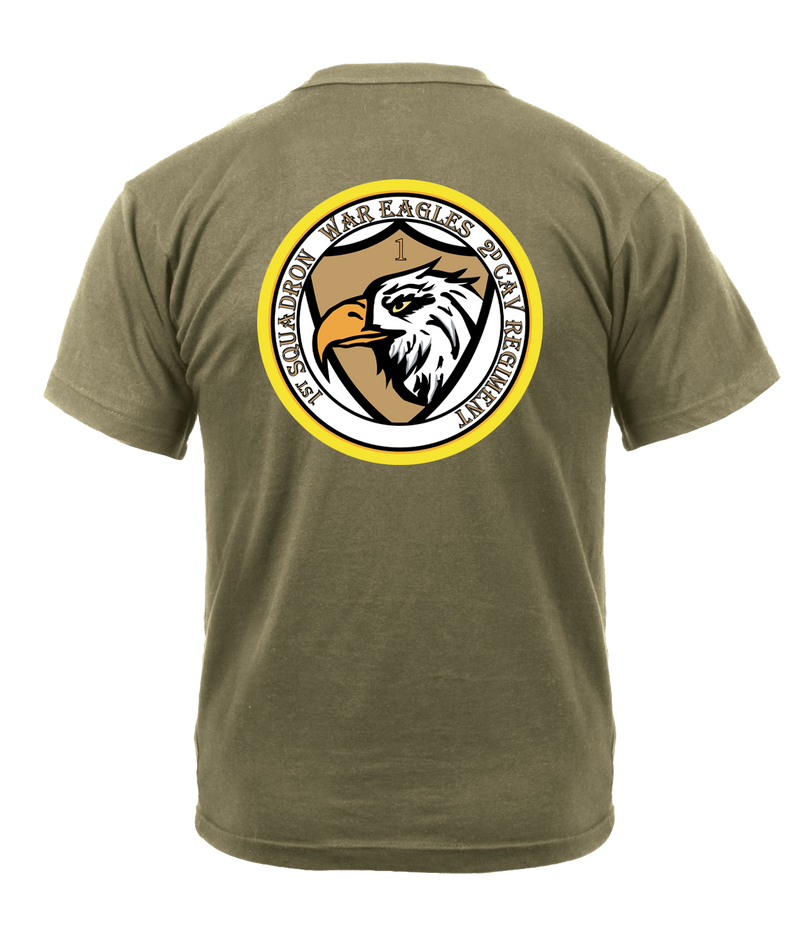 1-2 Cavalry Regiment AR 670-1 Coyote Brown T-Shirt