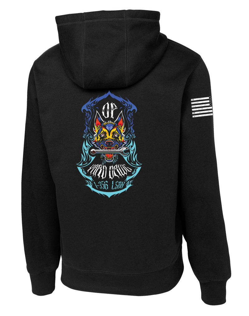 1-356th LSBN Poly/Cotton Blend Hoodie with Flag on Right Sleeve