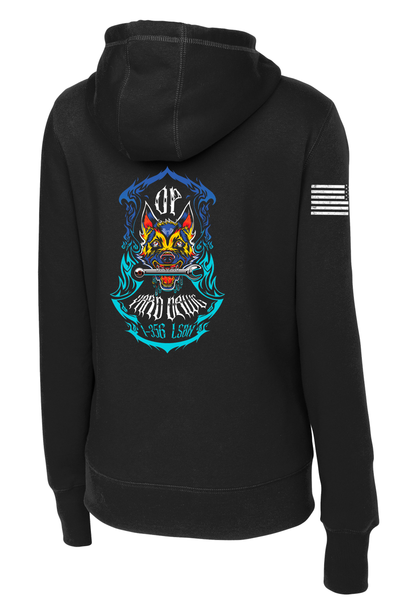 1-356th LSBN Ladies Poly/Cotton Blend Hoodie with Flag on Right Sleeve