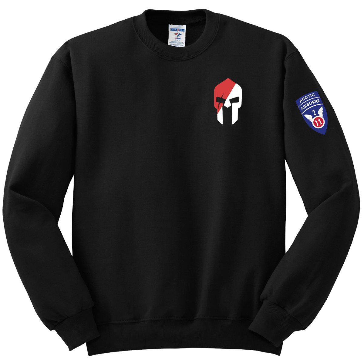 1-40th CAV Blend Crewneck Sweatshirt with 2-11 Airborne Div on the Left Sleeve