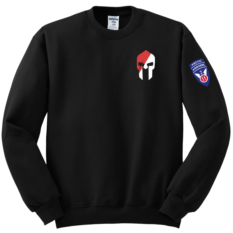 1-40th CAV Blend Crewneck Sweatshirt with 2-11 Airborne Div on the Left Sleeve