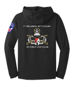 1-40th CAV Fleece Hooded Pullover with 2-11 Airborne Div on the Left Sleeve