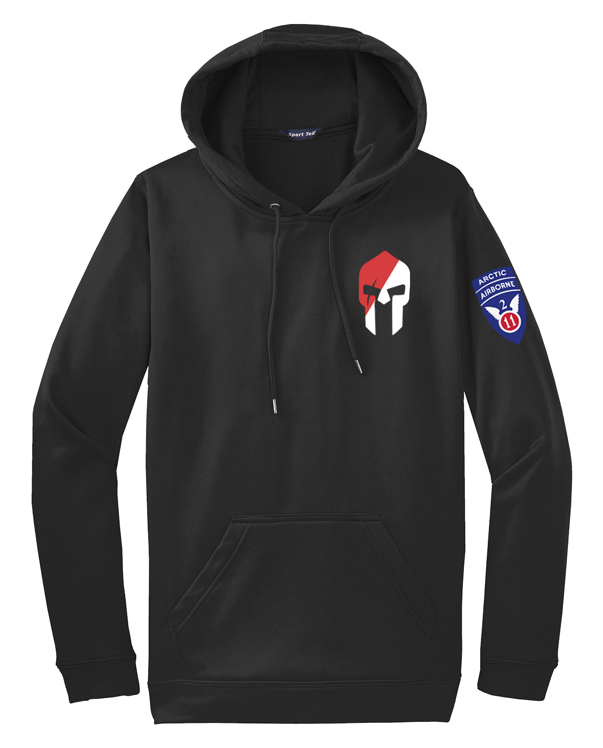 1-40th CAV Fleece Hooded Pullover with 2-11 Airborne Div on the Left Sleeve