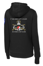 1-40th CAV Ladies Poly/Cotton Blend Hoodie with 2-11 Airborne Div on the Left Sleeve