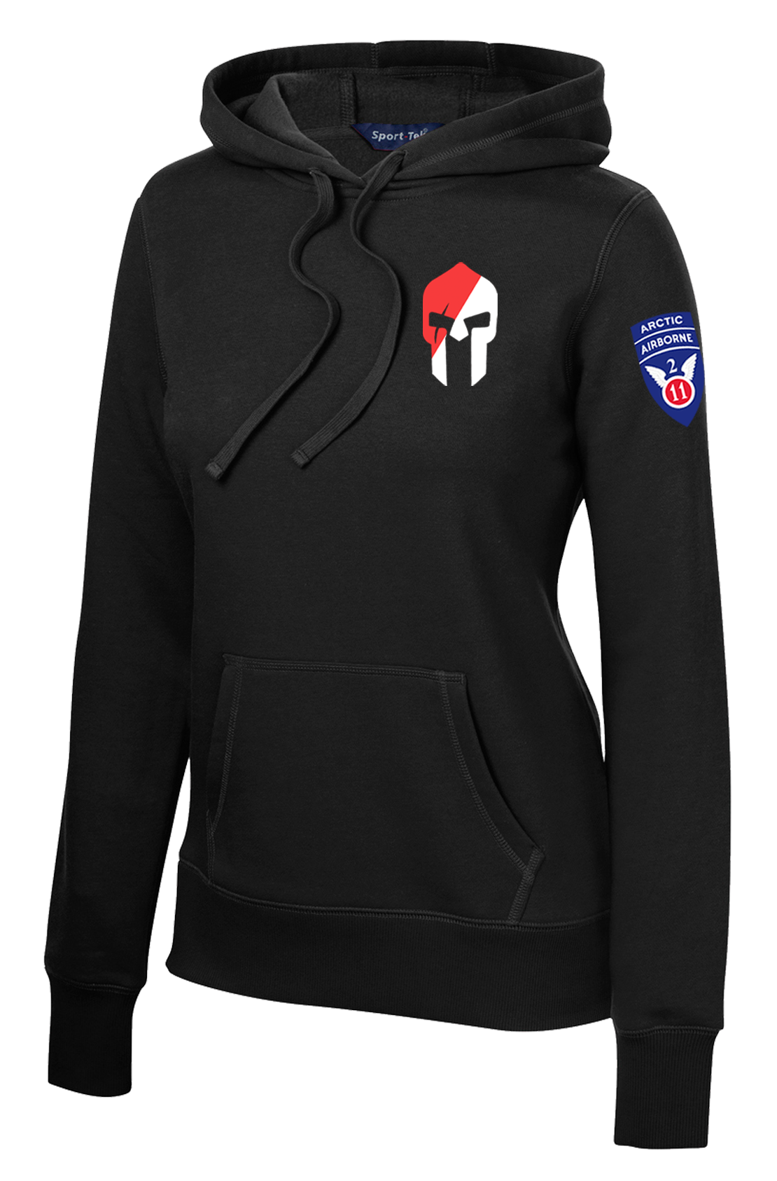 1-40th CAV Ladies Poly/Cotton Blend Hoodie with 2-11 Airborne Div on the Left Sleeve