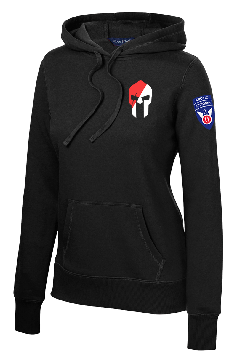 1-40th CAV Ladies Poly/Cotton Blend Hoodie with 2-11 Airborne Div on the Left Sleeve