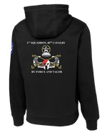 1-40th CAV Poly/Cotton Blend Hoodie with 2-11 Airborne Div on the Left Sleeve