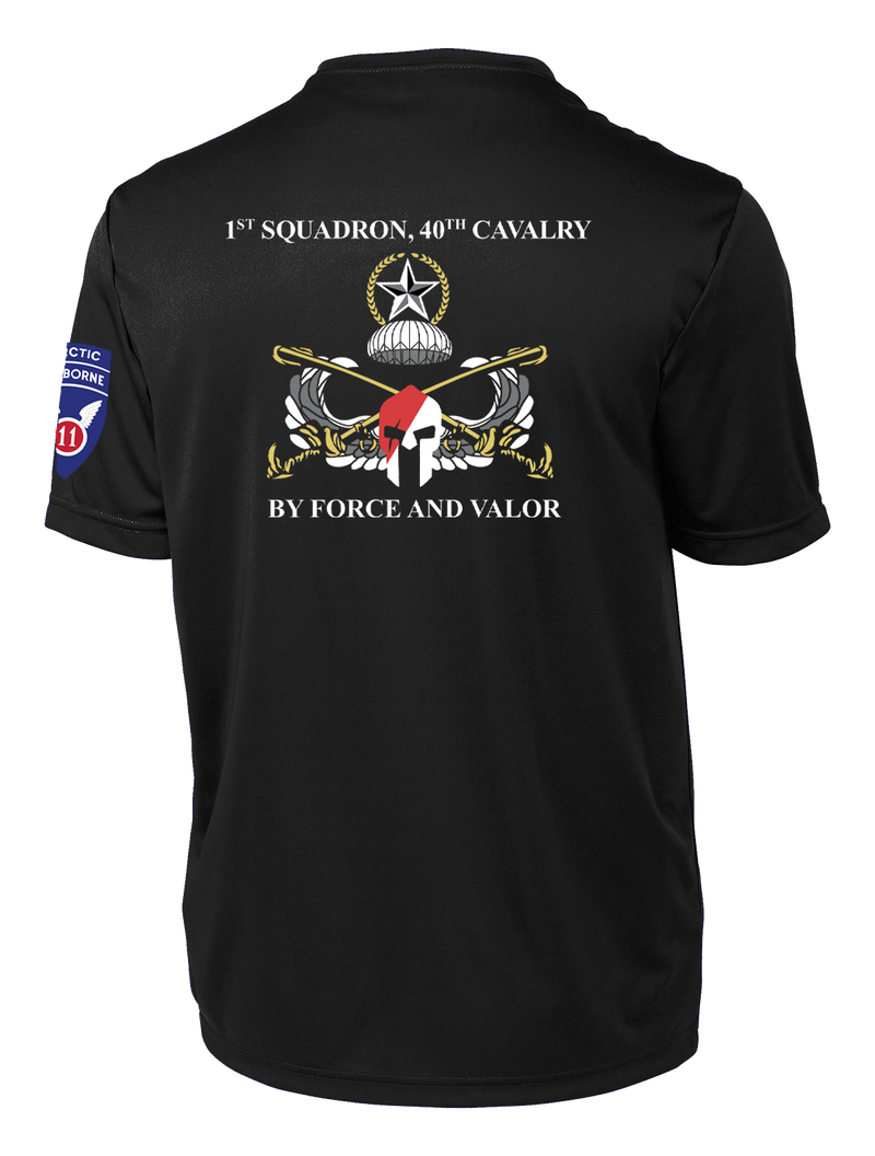 1-40th CAV Competitor Tee with 2-11 Airborne Div on the Left Sleeve