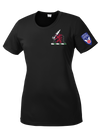 1-40th CAV with Griffin Design on Left Chest Ladies Competitor Tee with 2-11 Airborne Div on the Left Sleeve