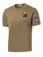 1-40th CAV with Griffin Design on Left Chest Competitor Tee with 2-11 Airborne Div on the Left Sleeve