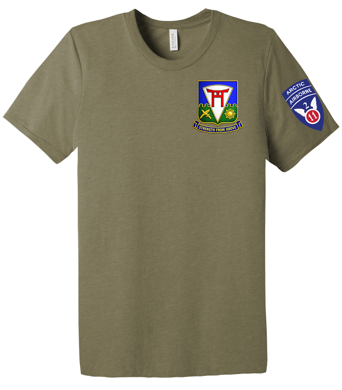 1-511 PIR Unisex Triblend Short Sleeve Tee with Left Sleeve Print