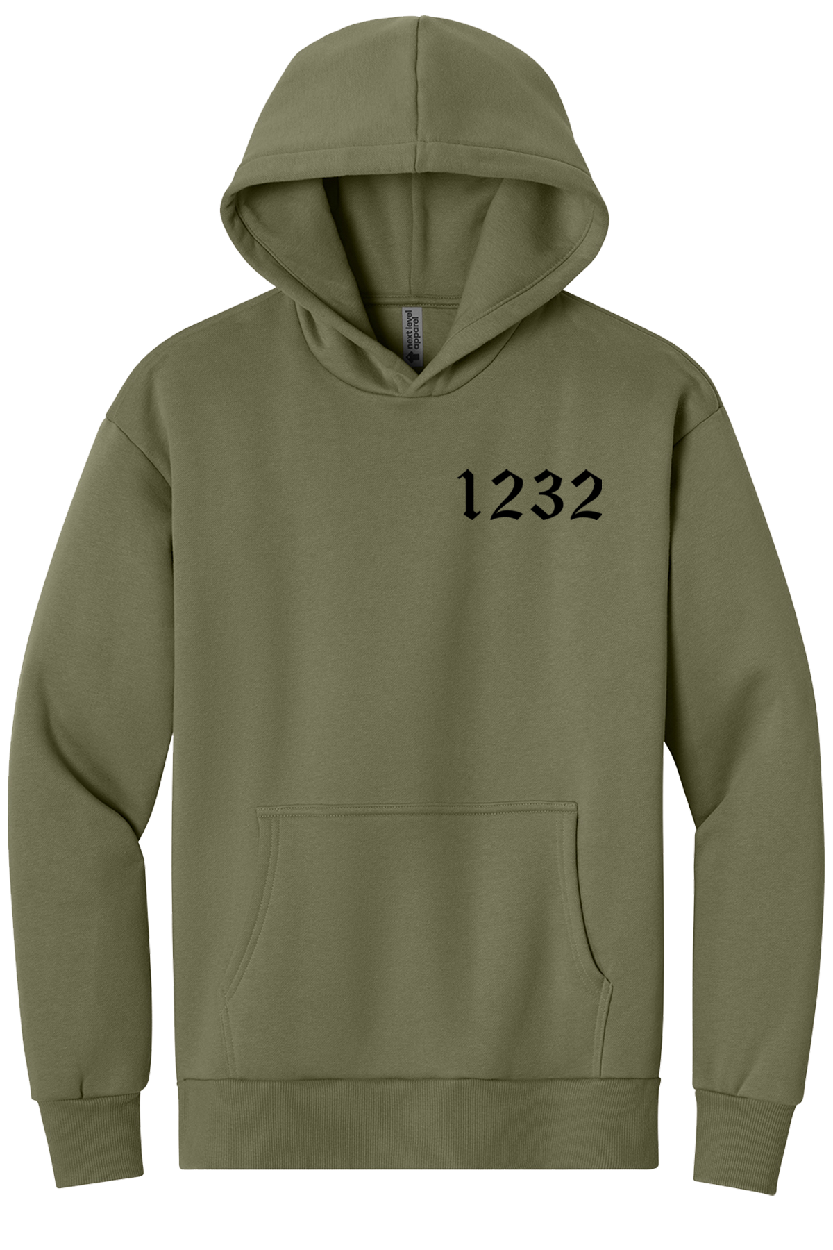 ODA 1232 Next Level Heavyweight Hoodie with Black Lettering