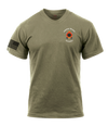 125th FSC AR 670-1 Coyote Brown T-Shirt with Solid Black Flag on Right Sleeve