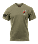 125th FSC AR 670-1 Coyote Brown T-Shirt with Solid Black Flag on Right Sleeve