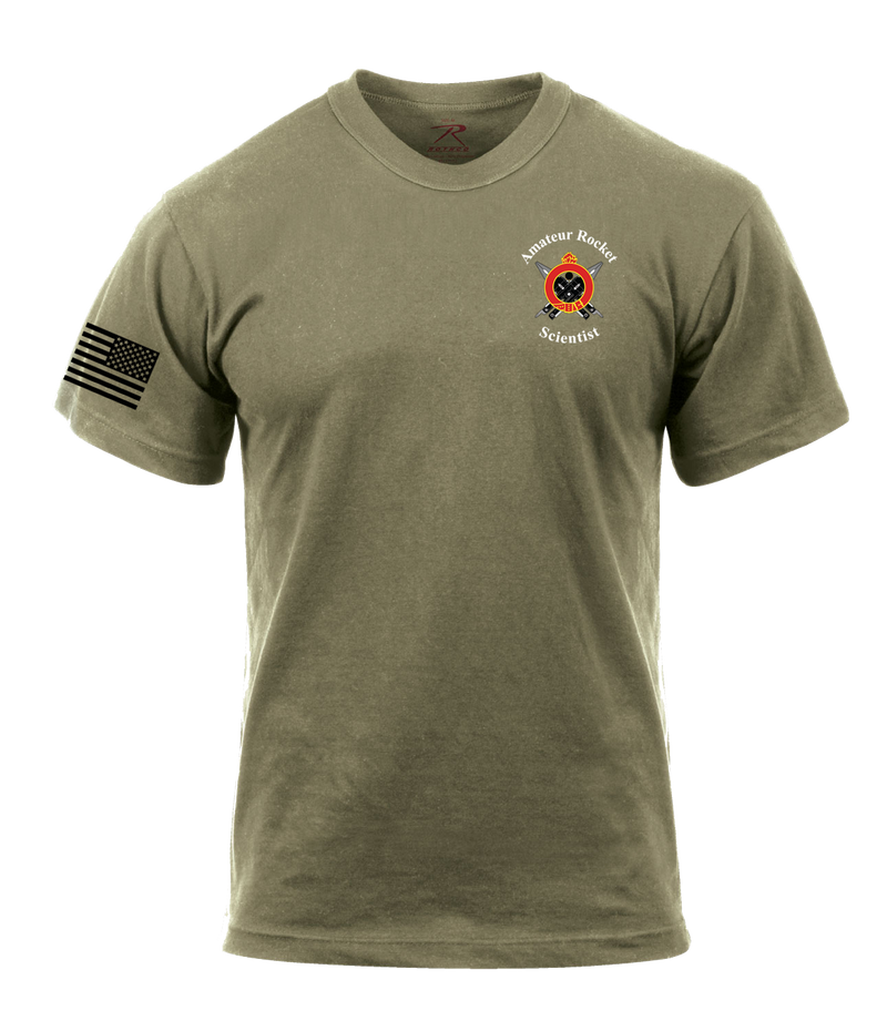 125th FSC AR 670-1 Coyote Brown T-Shirt with Solid Black Flag on Right Sleeve