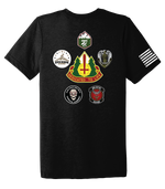 147th Field Hospital Unisex Triblend Short Sleeve Tee with Distressed Flag on Right Sleeve