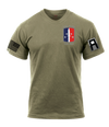 189th IN BDE AR 670-1 Coyote Brown T-Shirt with Two Sleeve Print