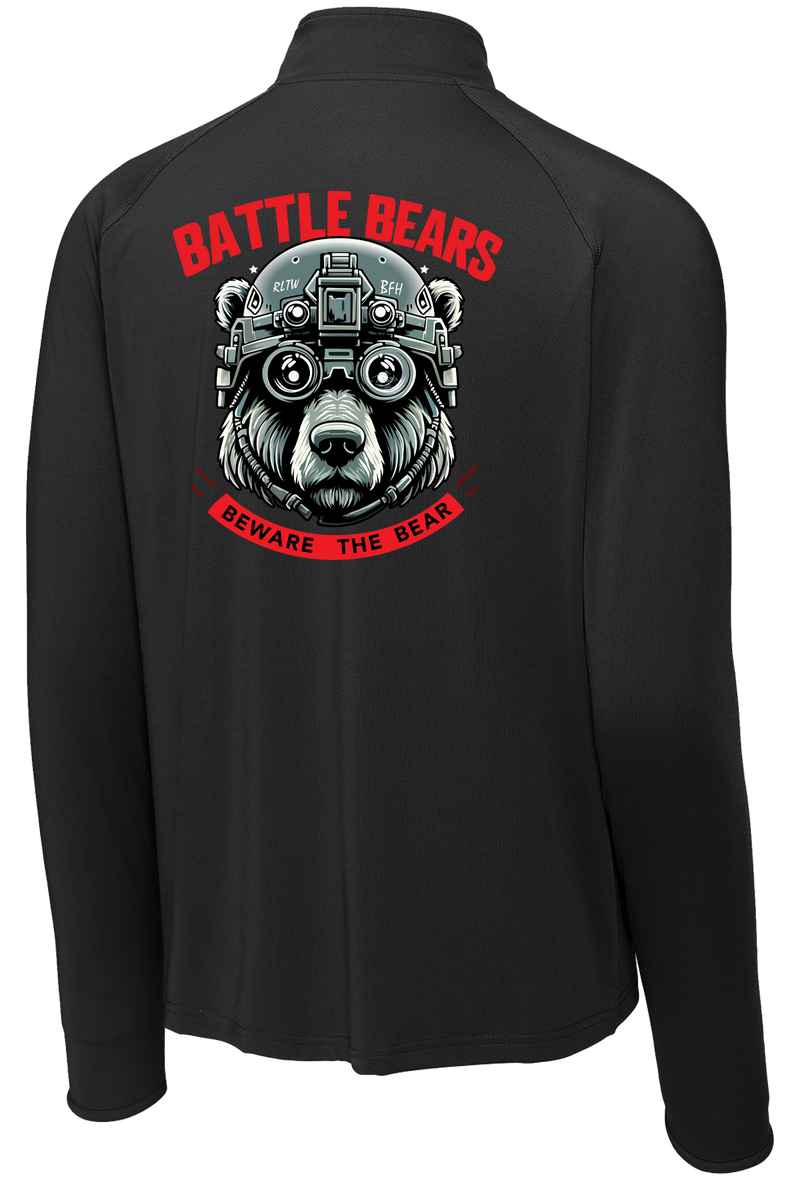 1st Platoon B Co 2-1 IN 1/2 Zip Raglan Performance Pullover with Back Design