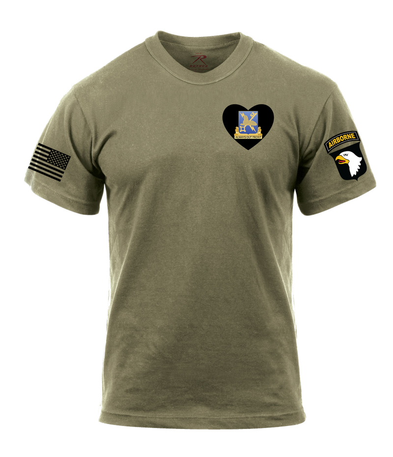 2-101 DIV MICO AR 670-1 Coyote Brown T-Shirt with Two Sleeve Print