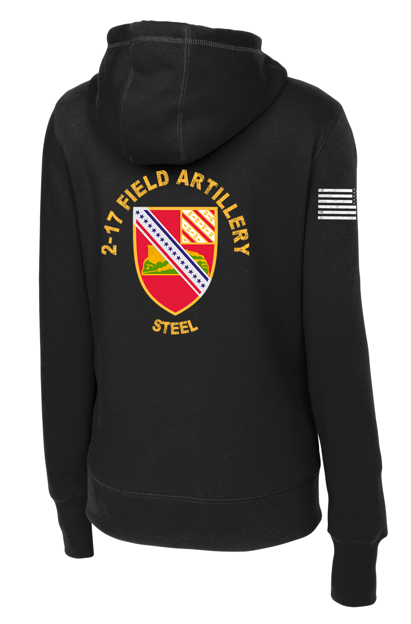 2-17 FA Ladies Poly/Cotton Blend Hoodie with Right Sleeve Flag