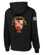 2-17 FA Poly/Cotton Blend Hoodie with Right Sleeve Flag