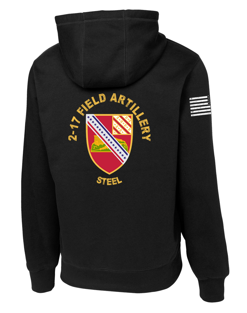 2-17 FA Poly/Cotton Blend Hoodie with Right Sleeve Flag