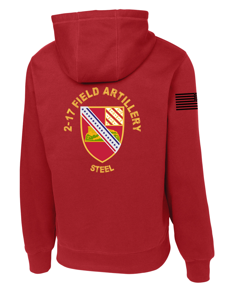 2-17 FA Poly/Cotton Blend Hoodie with Right Sleeve Flag