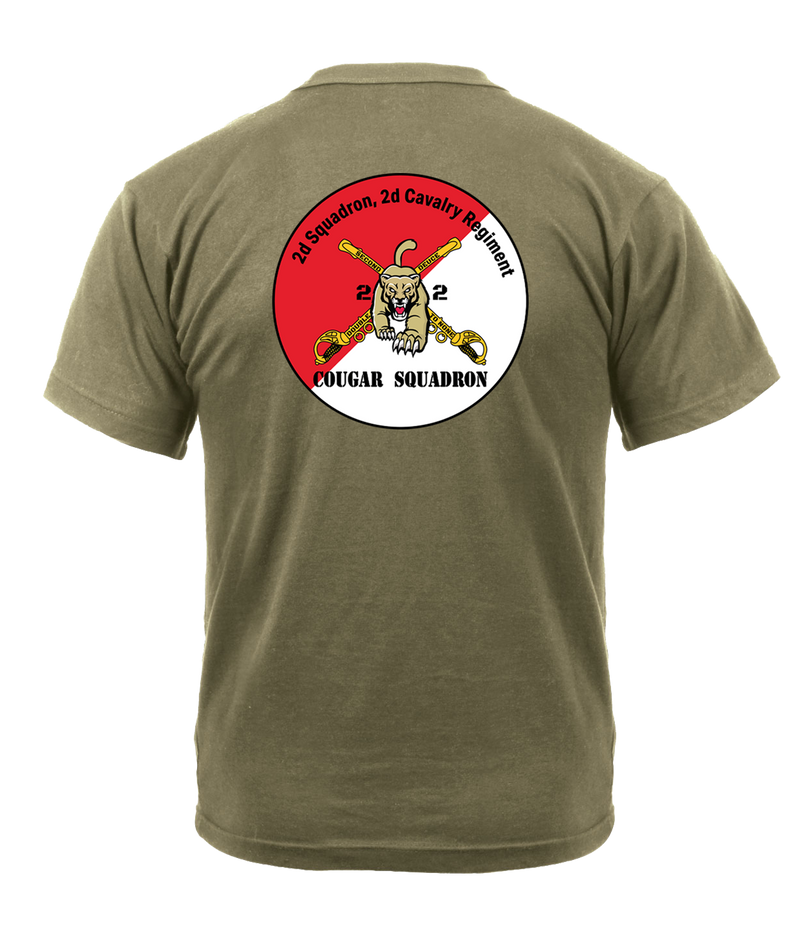 2-2 Cavalry Regiment AR 670-1 Coyote Brown T-Shirt