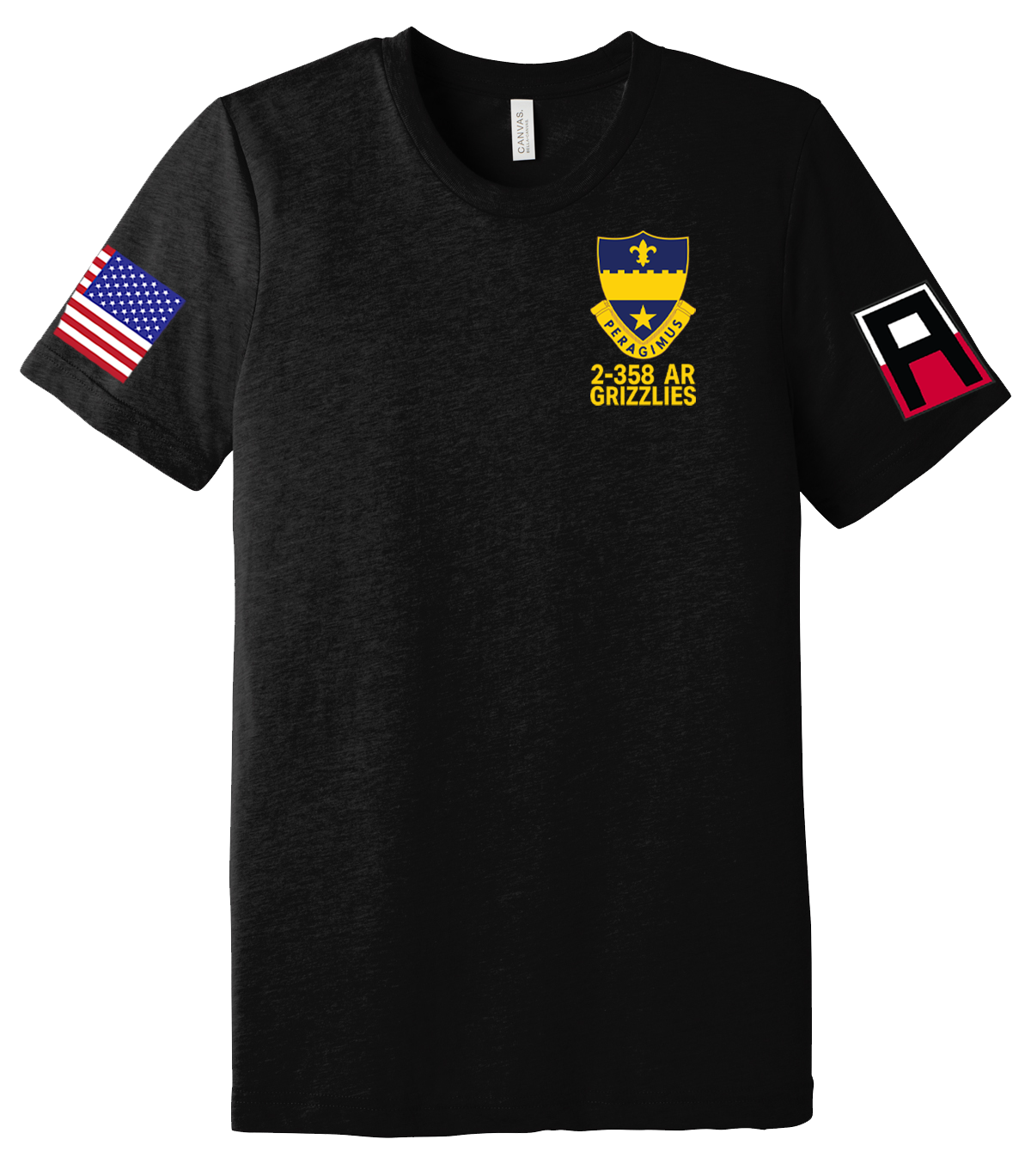 2-358 AR Unisex Triblend Short Sleeve Tee with Two Sleeve Print