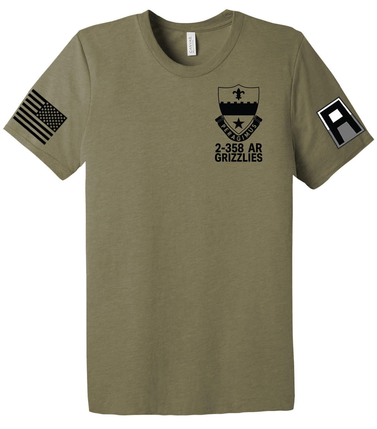 2-358 AR Unisex Triblend Short Sleeve Tee with Two Sleeve Print