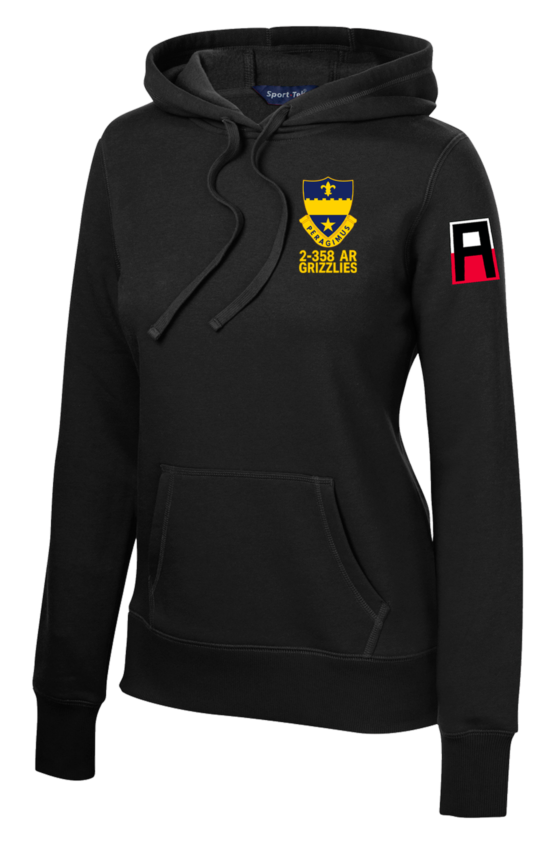 2-358 AR Ladies Poly/Cotton Blend Hoodie with Two Sleeve Print