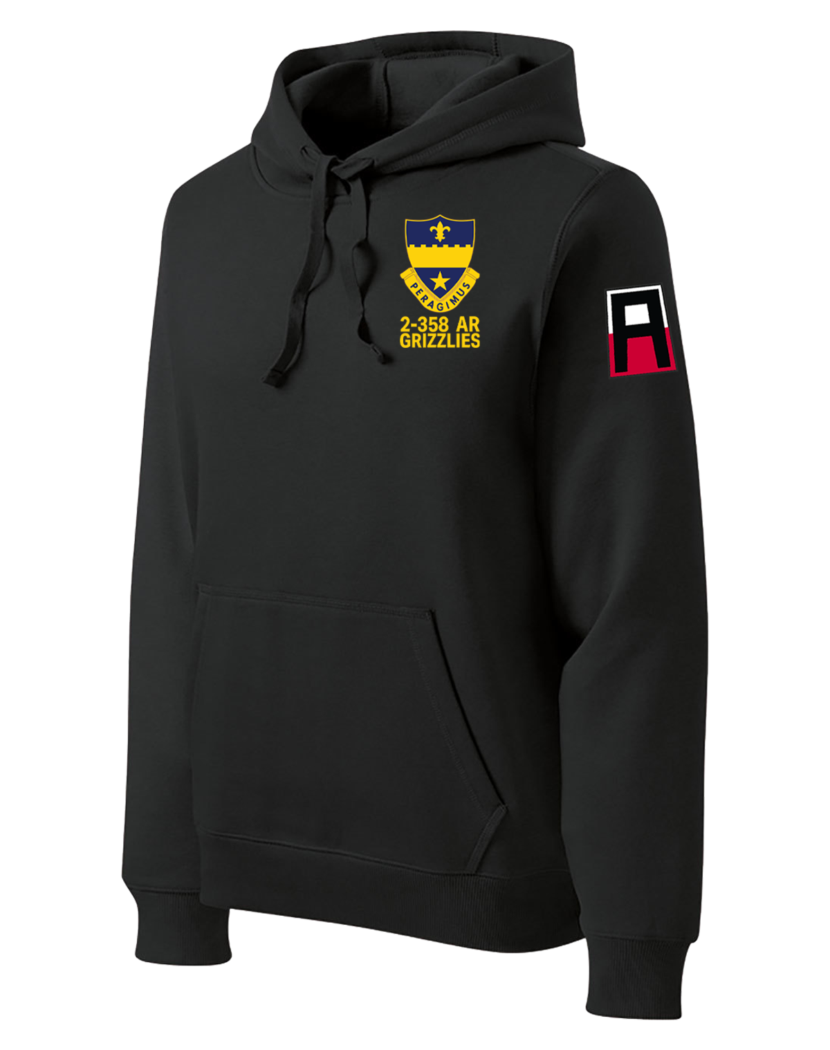 2-358 AR Poly/Cotton Blend Hoodie with Two Sleeve Print