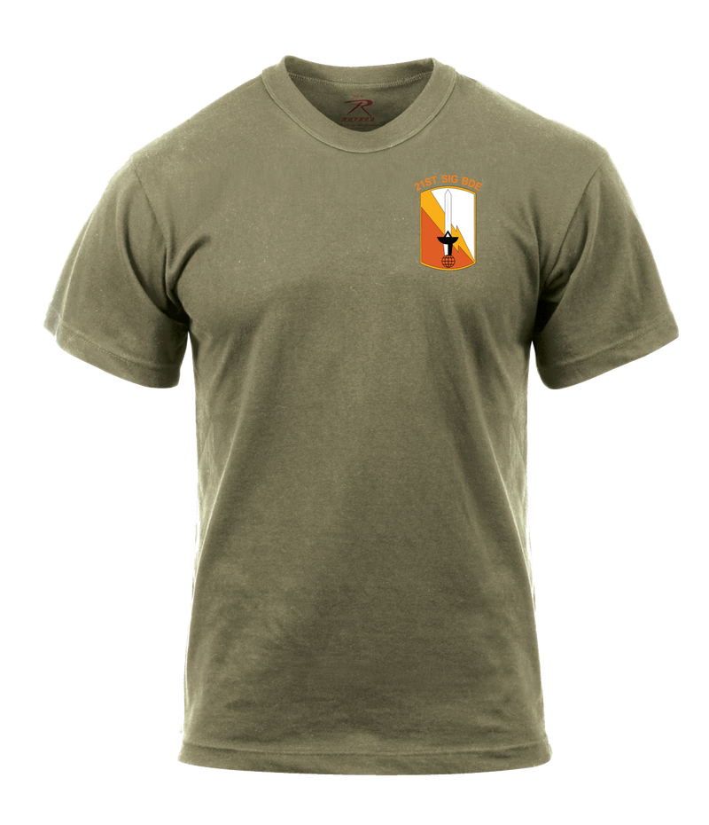 21st Signal BDE AR 670-1 Coyote Brown T-Shirt