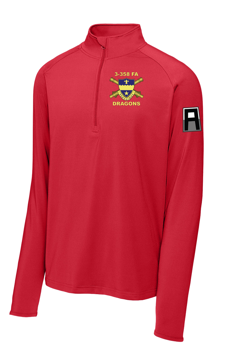 3-358 FA 1/2 Zip Raglan Performance Pullover with Left Sleeve Print