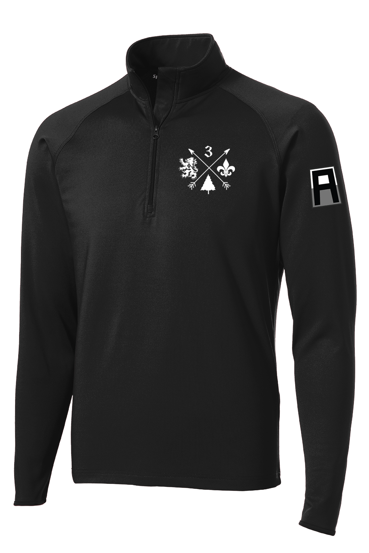 3-364 BEB 1/2 Zip Raglan Performance Pullover with Left Sleeve Print