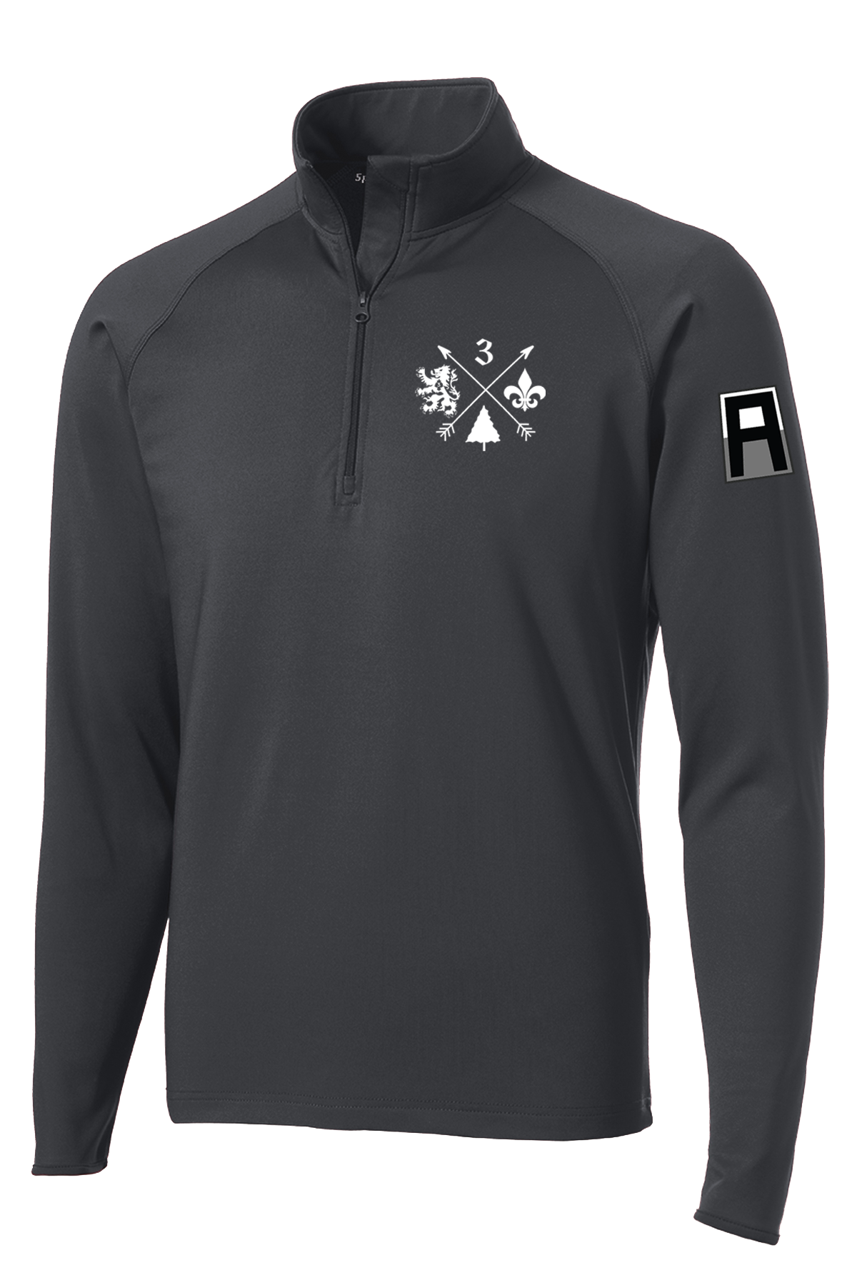 3-364 BEB 1/2 Zip Raglan Performance Pullover with Left Sleeve Print