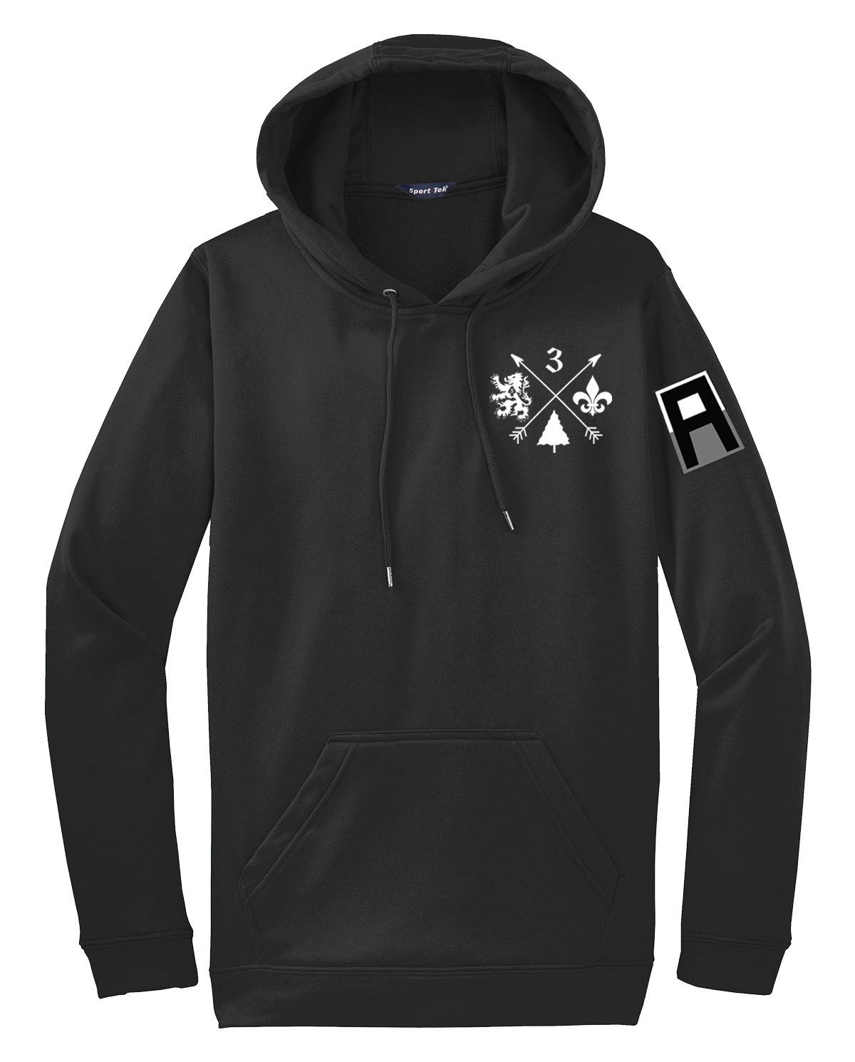 3-364 BEB Fleece Hooded Pullover with Left Sleeve Print