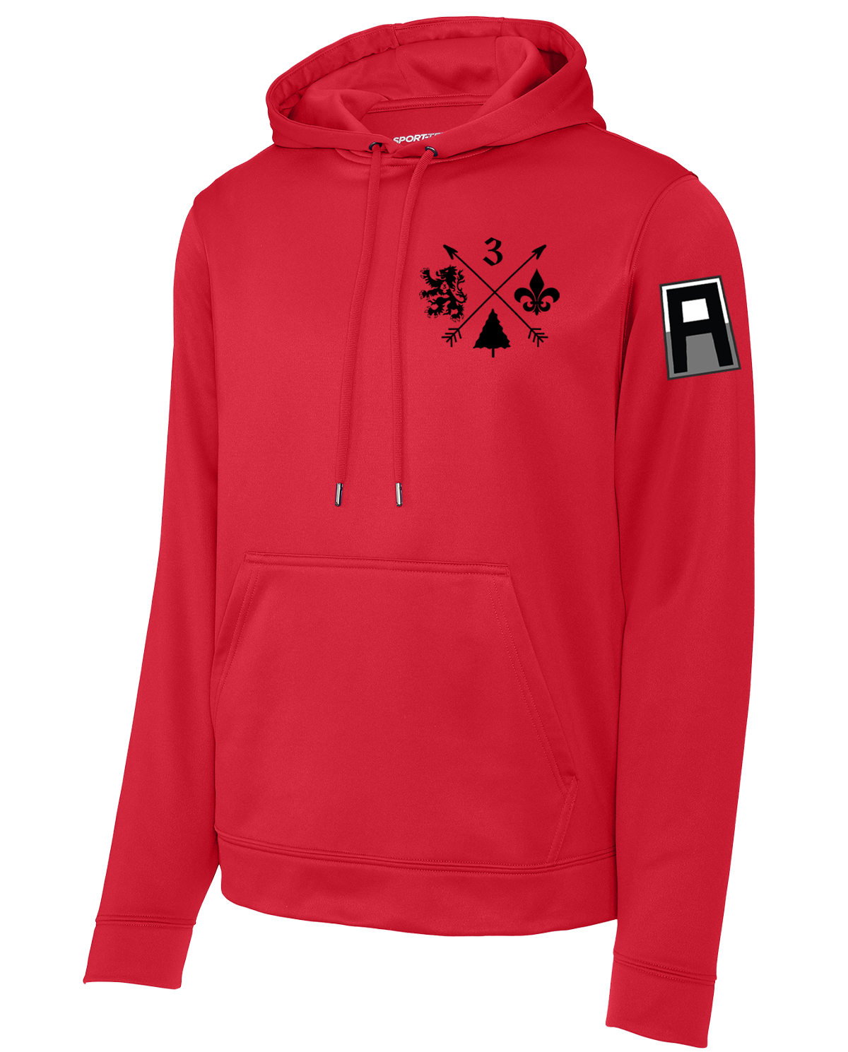 3-364 BEB Fleece Hooded Pullover with Left Sleeve Print