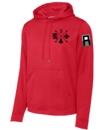 3-364 BEB Fleece Hooded Pullover with Left Sleeve Print