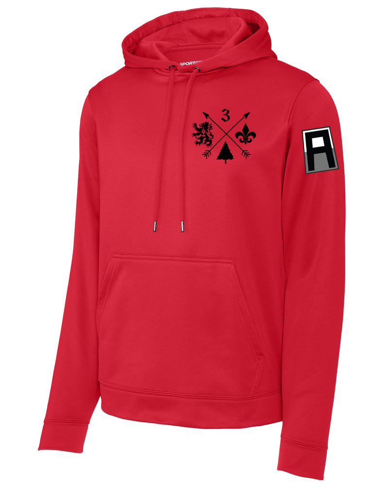 3-364 BEB Fleece Hooded Pullover with Left Sleeve Print