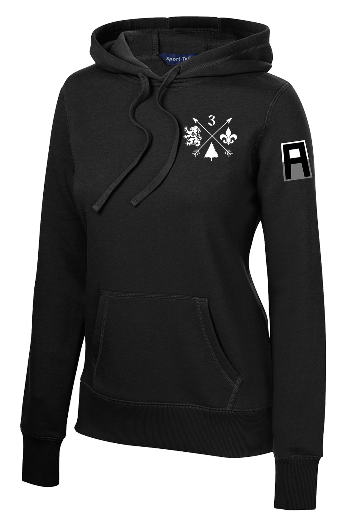 3-364 BEB Ladies Poly/Cotton Blend Hoodie with Left Sleeve Print