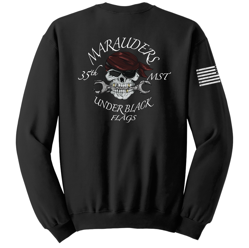 35th MST Blend Crewneck Sweatshirt with Flag on Right Sleeve