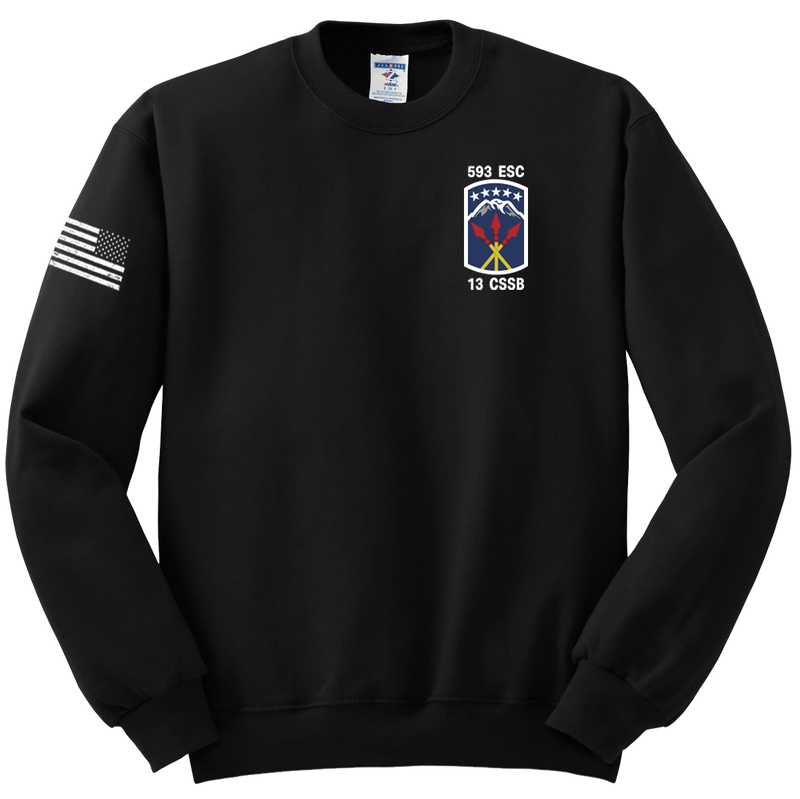 35th MST Blend Crewneck Sweatshirt with Flag on Right Sleeve