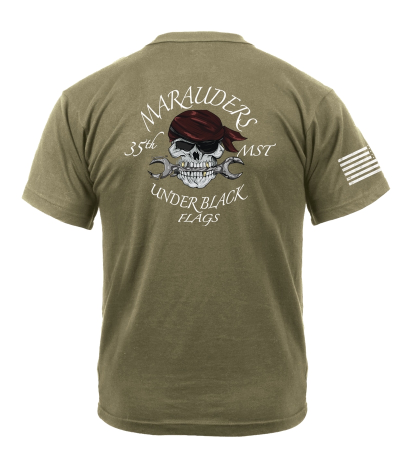 35th MST AR 670-1 Coyote Brown T-Shirt with Flag on Right Sleeve