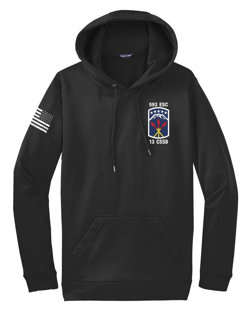 35th MST Fleece Hooded Pullover with Flag on Right Sleeve