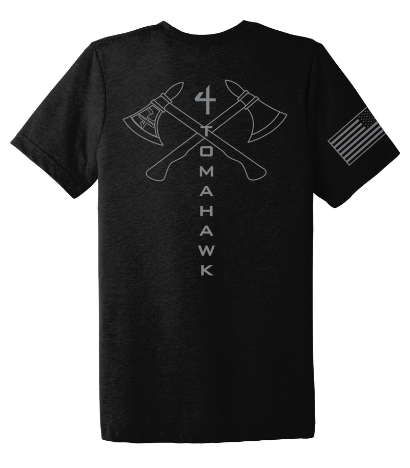 4-23 Infantry Unisex Triblend Short Sleeve Tee with Right Sleeve Flag