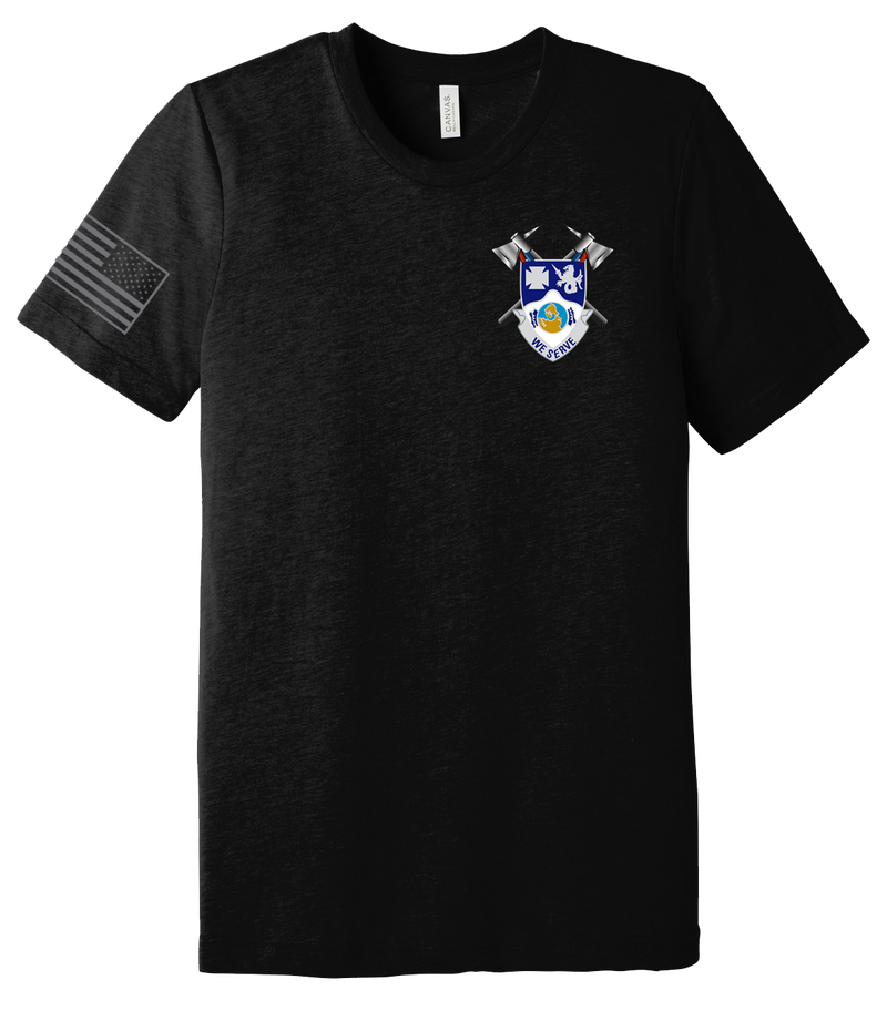 4-23 Infantry Unisex Triblend Short Sleeve Tee with Right Sleeve Flag