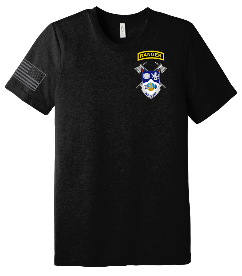 4-23 Infantry Unisex Triblend Short Sleeve Tee with Right Sleeve Flag
